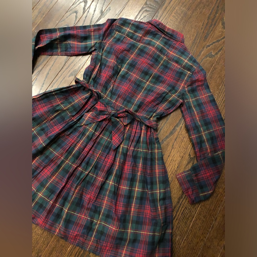 Polo Ralph Lauren Girls 12 Red/Blue/Green Tartan Plaid Collared Shirt Dress - Picture 8 of 10